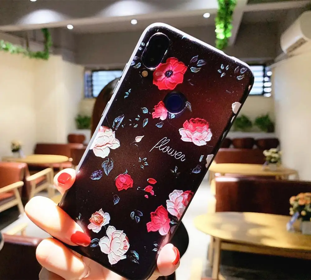 Чехол для Xiaomi Redmi Note 7 силиконовый чехол с рельефным рисунком мягкий роскошный из