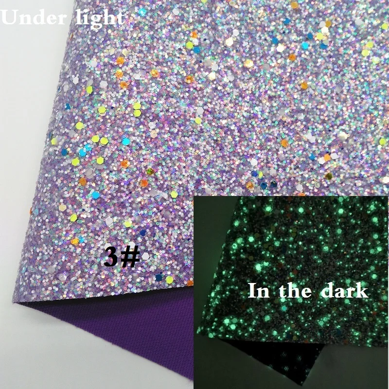 3 Glitterwishcome 21X29 см A4 Размер светится в темноте искусственная кожа, Vinil Para Lazos, искусственная кожа листы блестки листы, GM354A - Цвет: 3