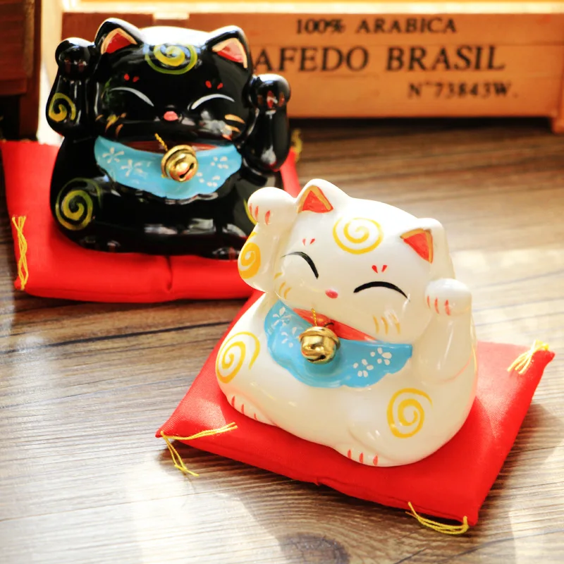 Керамика Lucky Cat Копилка фарфоровое украшение фигурка кошки на удачу денежный ящик