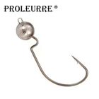 Рыболовные крючки с колючей головкой для свинцовый крючок для рыбалки, 10 шт., рыболовные крючки с зазубриной и головкой для Мягкая приманка в виде червей, 3,5-14 г