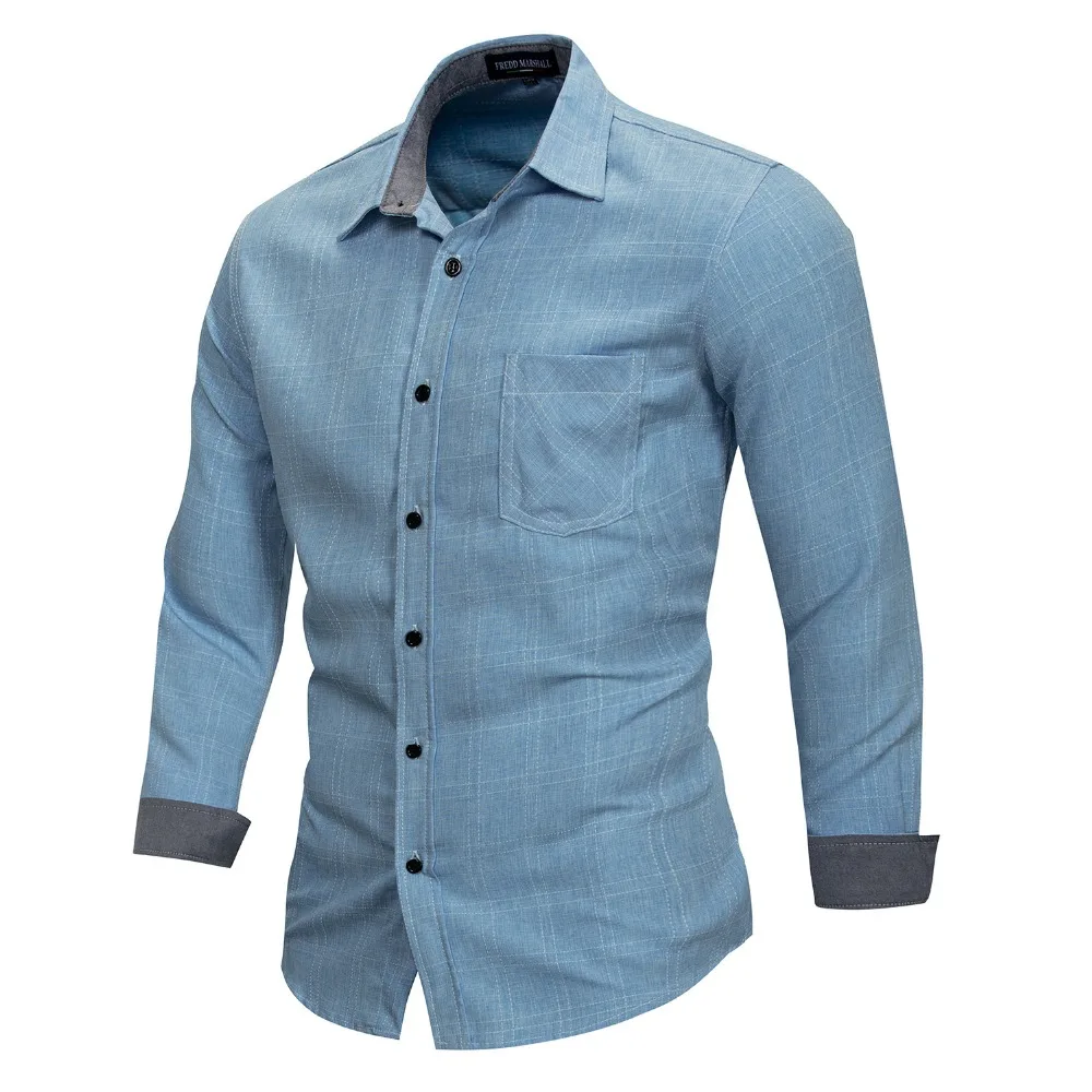Мужской рубашка из 2018 Повседневное ShirtsThe мальчика плед ShirtCotton и лен MaterialSky |