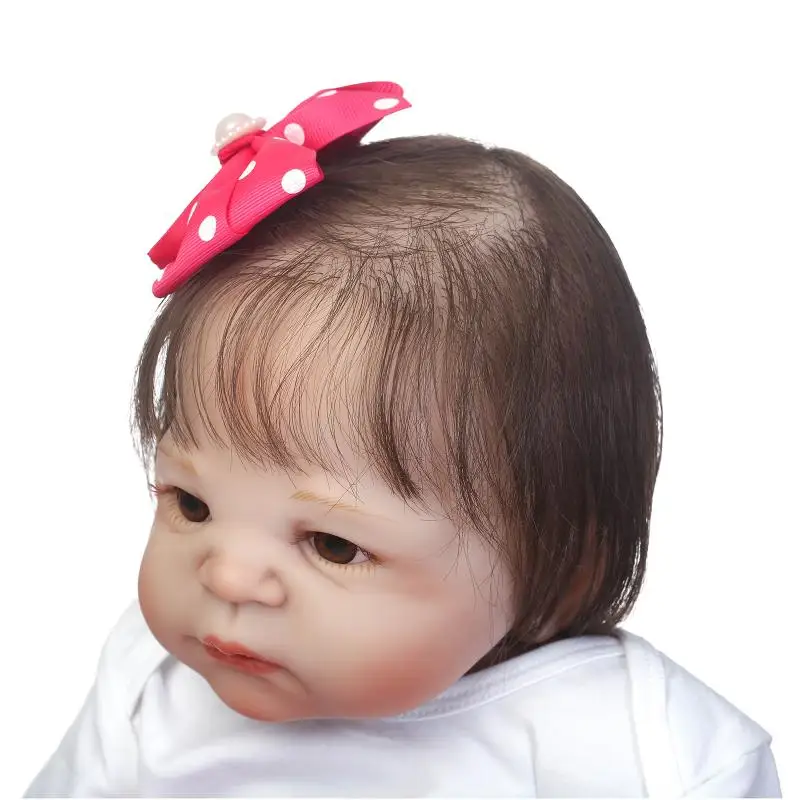 55cm Full Silicone Real Newborn Princess Toddler Babies Girls Dolls Reborn Baby Doll With Minnie Dress Like Bathe Toy for Gifts | Игрушки и