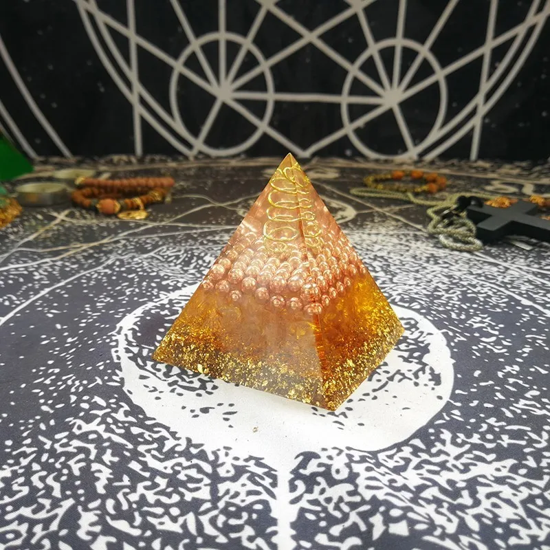 Orgonite Pyramid Furnishing Articles Gabriel Maripura Chakra Increase Willpower Resin Pyramid Smart Jewelry Decoration