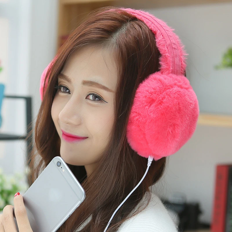 New Fashion Music Earmuffs Women Ear Muffs Warmer faux rabbit fur Winter Accessories for women | Аксессуары для одежды
