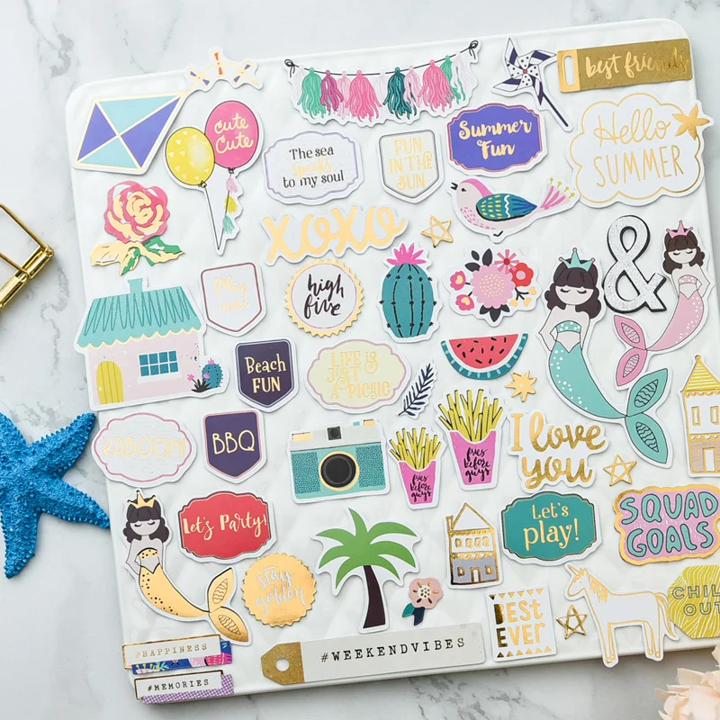 70 шт Hello Mermaid Cardstock штампованные наклейки для скрапбукинга Happy planner/Создание