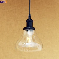iwhd loft style retro edison pendant light indoor home lighting industrial vintage lamp hanging lights lampen galss lampshade