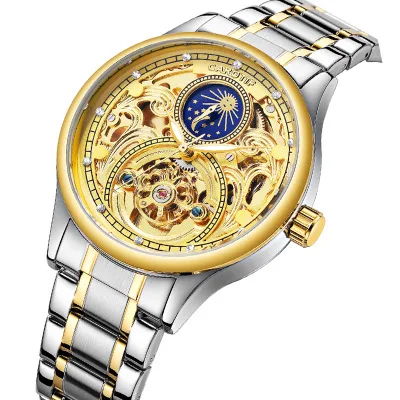 Роскошные Скелет Полный Стальные мужские часы Reloj Hombre автоматические
