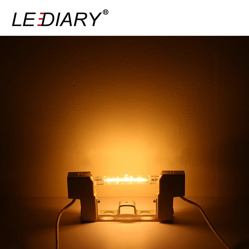 LEDIARY R7S галогенная лампа с регулируемой яркостью 220V 230V лампа в виде стеклянной трубки Вольфрамовая проволока керамики 2700K 78 мм 118 мм 189 мм 100 Вт 500 Вт 1000 Вт, соответствующий европейским стандартам по ограничению на использование опасных материалов в производстве