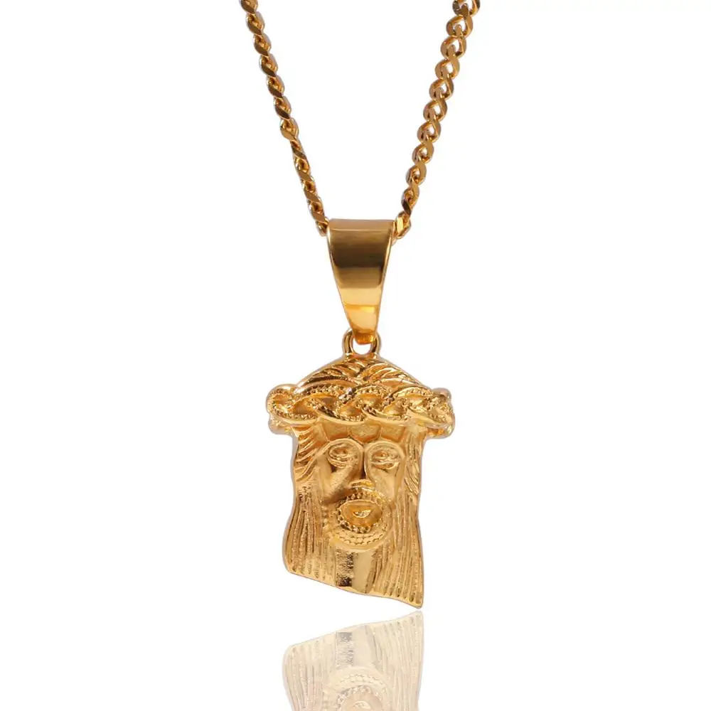 Moveon Hip Hop Stainless Steel Jesus Pendant Necklace Men's 3D Necklaces Pendants Clavicle Jewelry For Women Men Gifts | Украшения и
