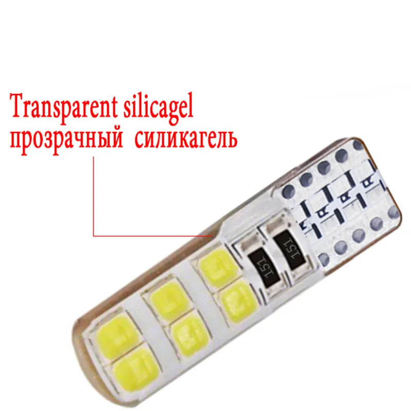 100 шт. Оптовая Продажа T10 Светодиодная автомобильная лампа 12 В lampen 12smd w5w