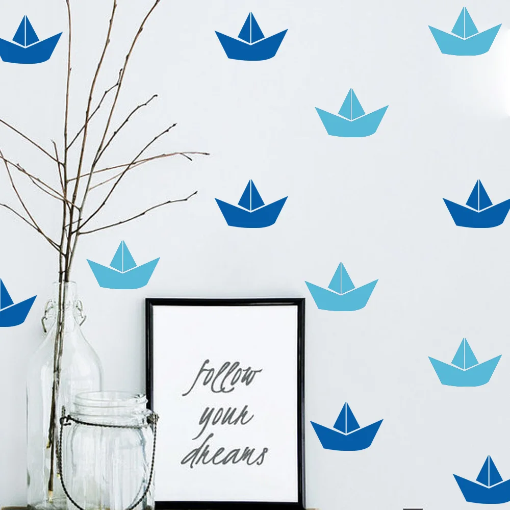 Детская кухня спальня Лодка на стену Наклейка Съемная Водонепроницаемая