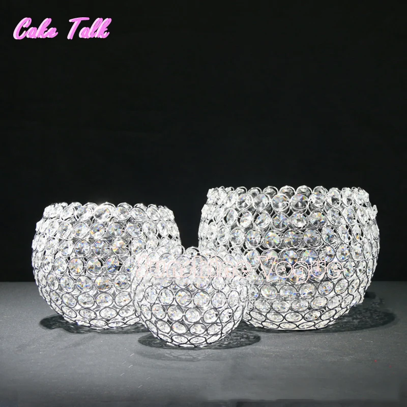 Хрустальная шаровая свеча держатели серебро металл европейский стиль украшение