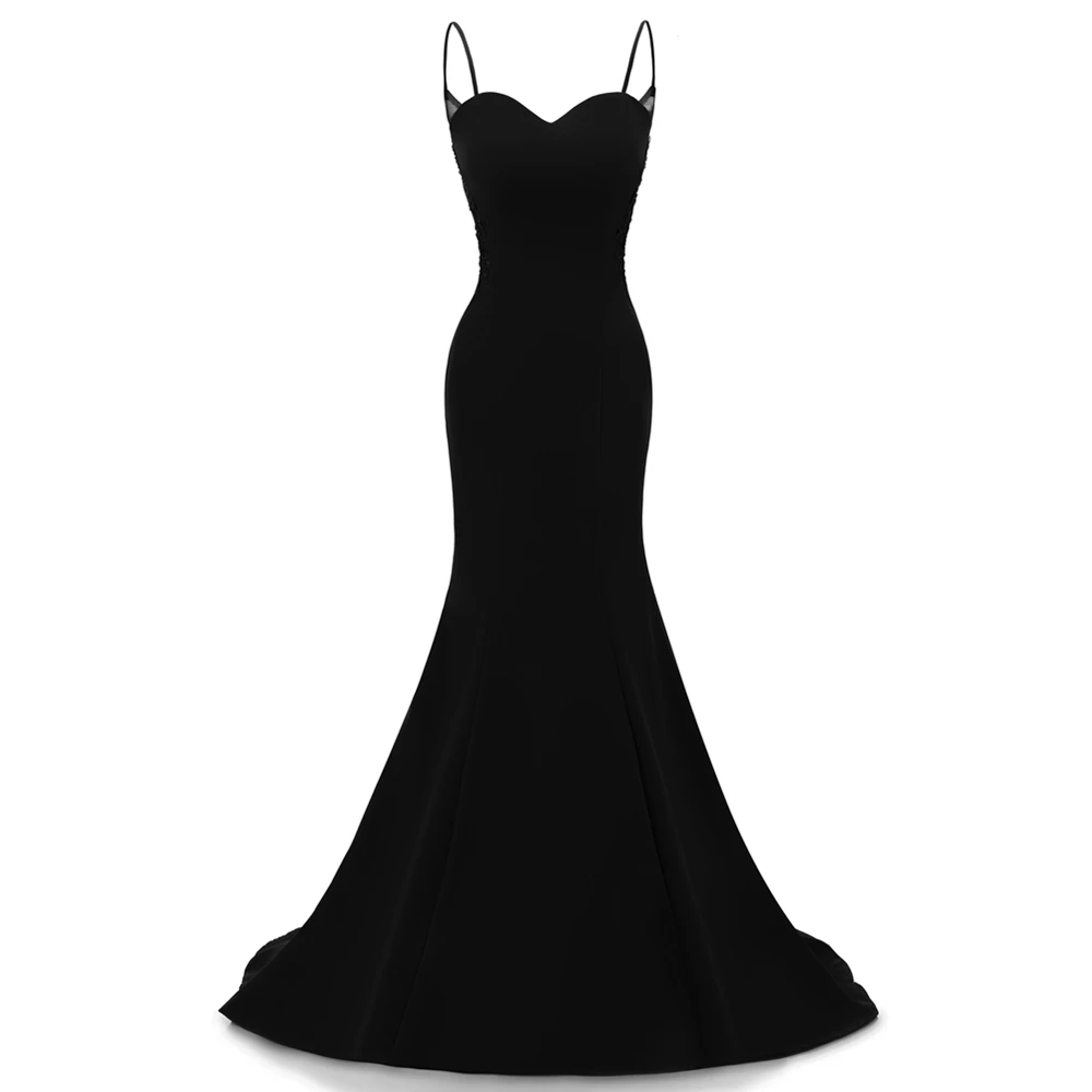 Vestido de festa Русалка Выпускные платья Длинные Сексуальные вечерние платья - Цвет: black