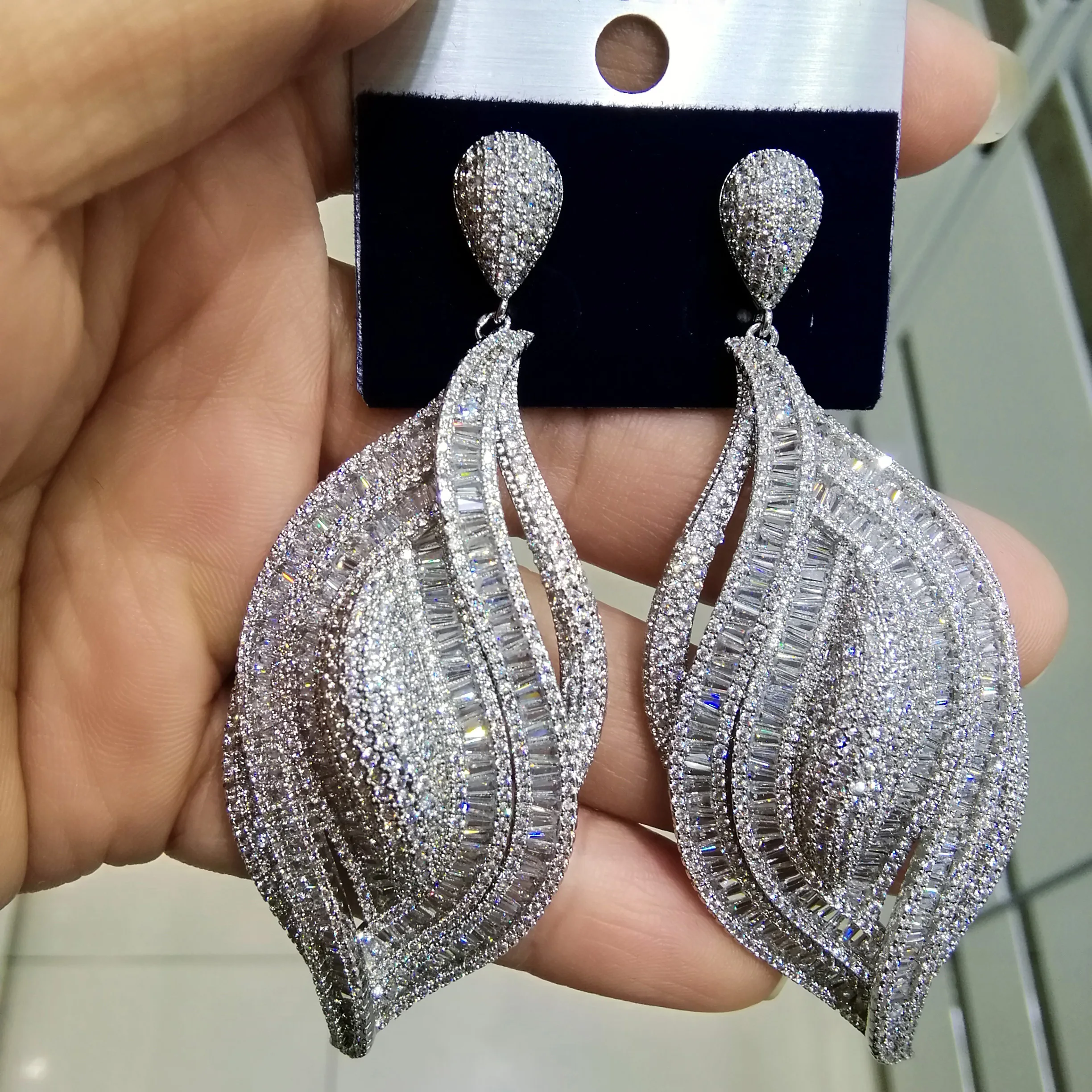 GODKI Роскошные серьги с кубическим цирконием и кристаллами CZ в нигерийском стиле, длинные висячие серьги для женщин, африканские свадебные серьги aretes de mujer medinos