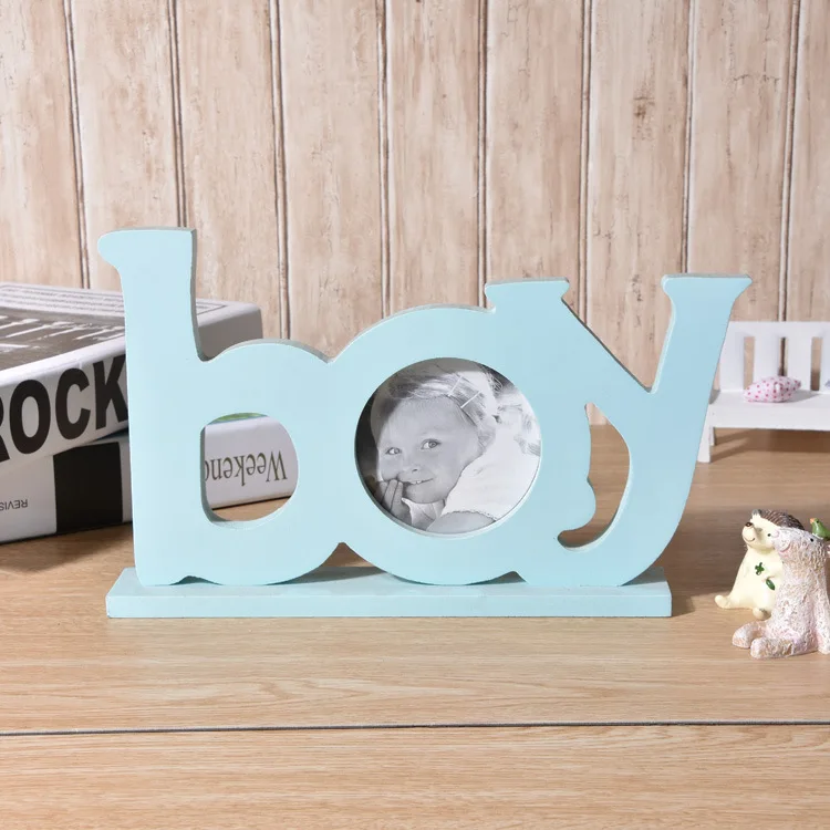 

1PC BOY English Letters Ornaments Wood Wooden Letter Personality Wedding Party Decoration with Photo Frame NU 002
