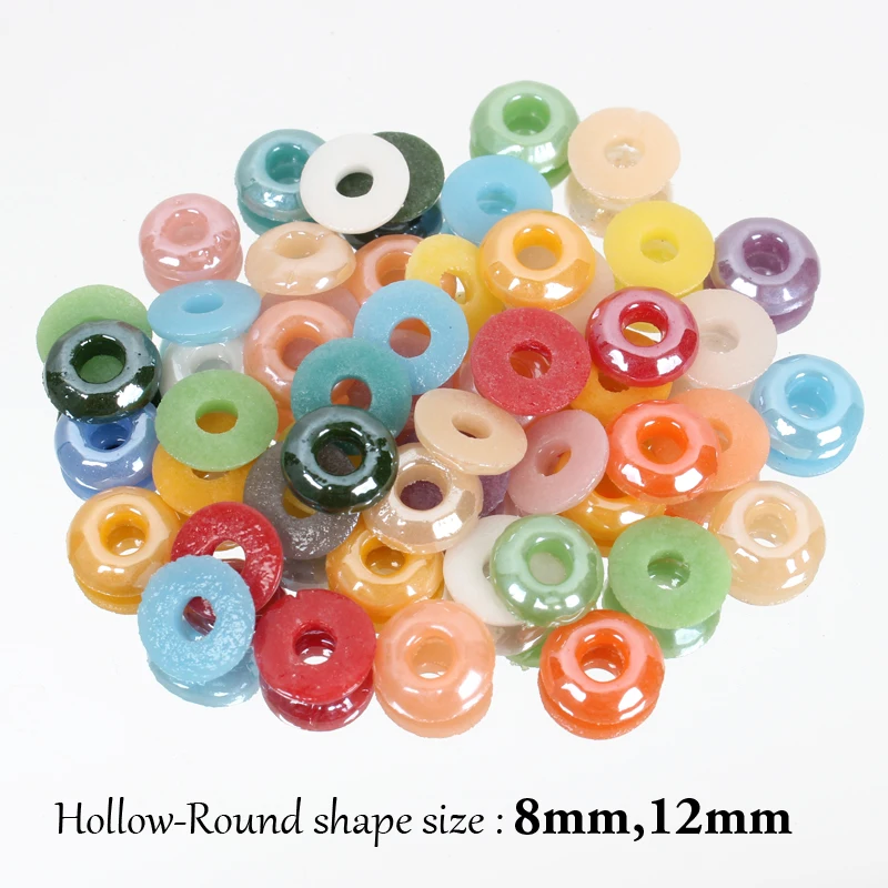 Новый стиль форма кольца смешанные цвета Керамический жемчуг 8 мм 12 Flatback клей на