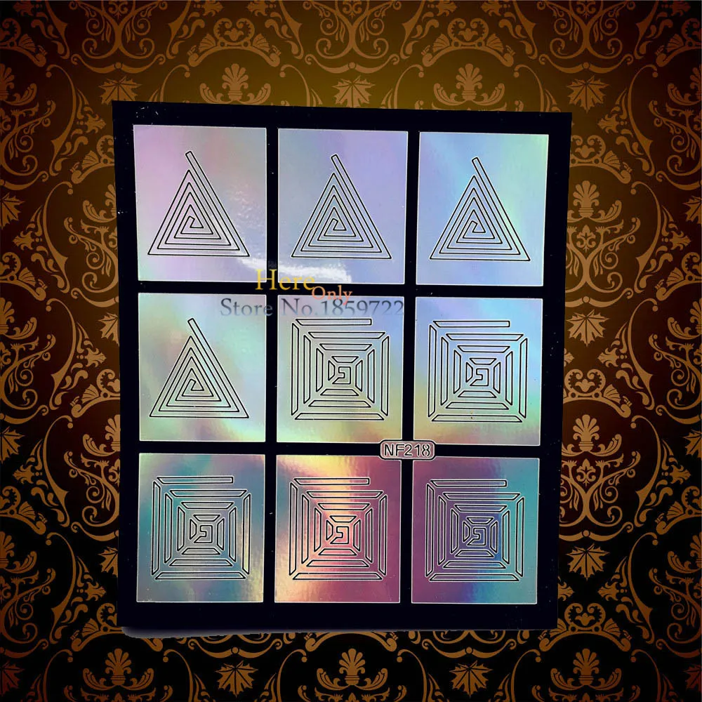 1 шт. полый лазерный винил для ногтей Geo Designs наклейки шаблоны стемпинга аксессуар