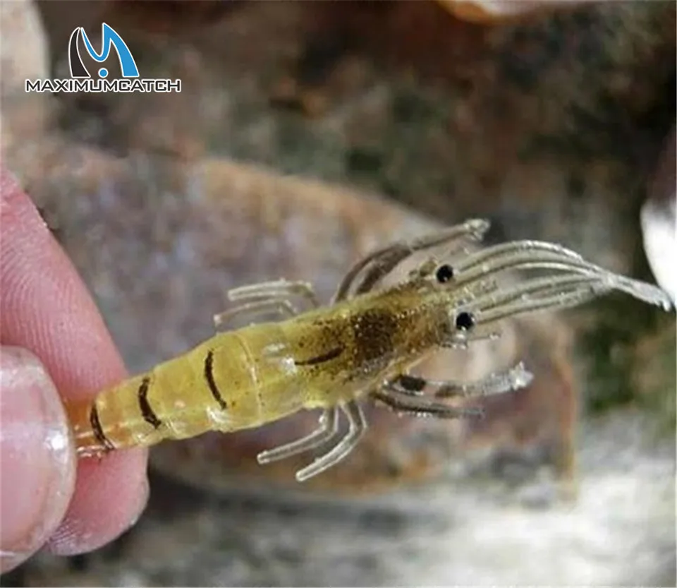 Набор рыболовных креветок Maximumcatch 10 шт. силиконовая Реалистичная мягкая креветка