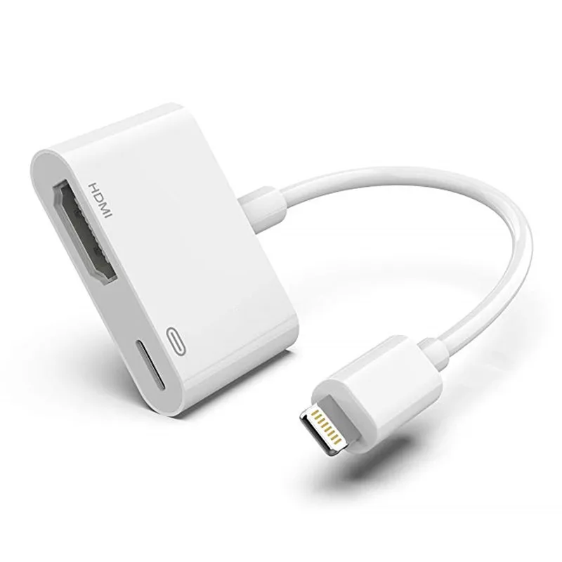 

S-1800 HDMI Adapter Converter 2 in 1 Lightning to 4k 1080P HD Digital Connector Compatible for iPhone iPad to HD TV Projector
