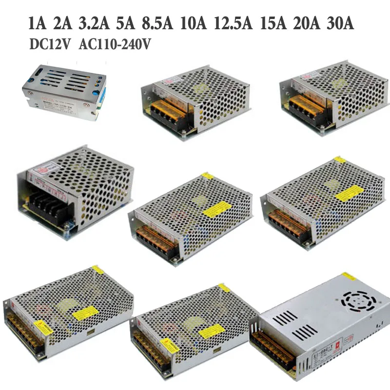 20 шт. адаптер питания для светодиодной ленты 12 В 2 А 3 5 8 10 15 30 А|adapter transformer|30a power