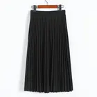 OLGITUMОсенняя модная шифоновая плиссированная юбка, юбка для похудения на половину талии, летняя плиссированная юбка