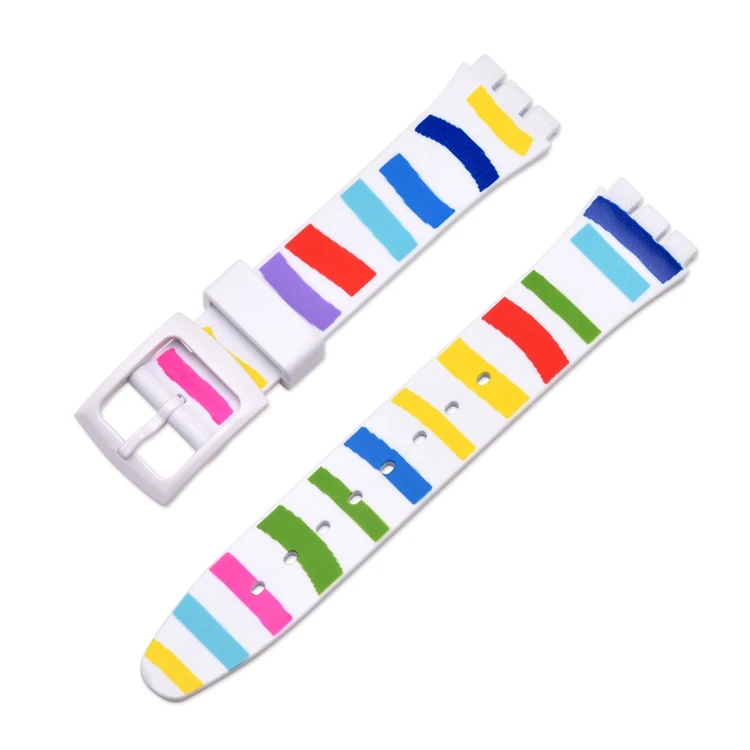 C5 Модные спортивные ремешки для часов Swatch, Силиконовый водонепроницаемый резиновый ремешок для часов 16 мм 17 мм 19 мм, сменные мужские ремни для мужчин и женщин - Цвет ремешка: C5