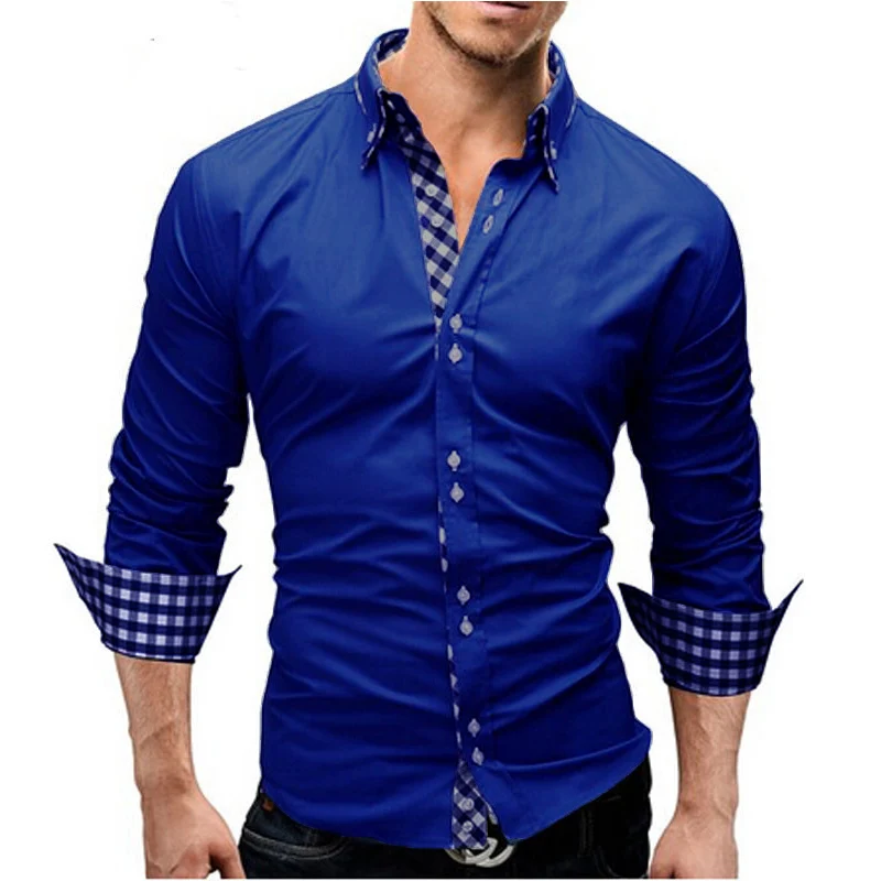 Мужская рубашка от роскошного бренда 2018 мужские рубашки с длинным рукавом