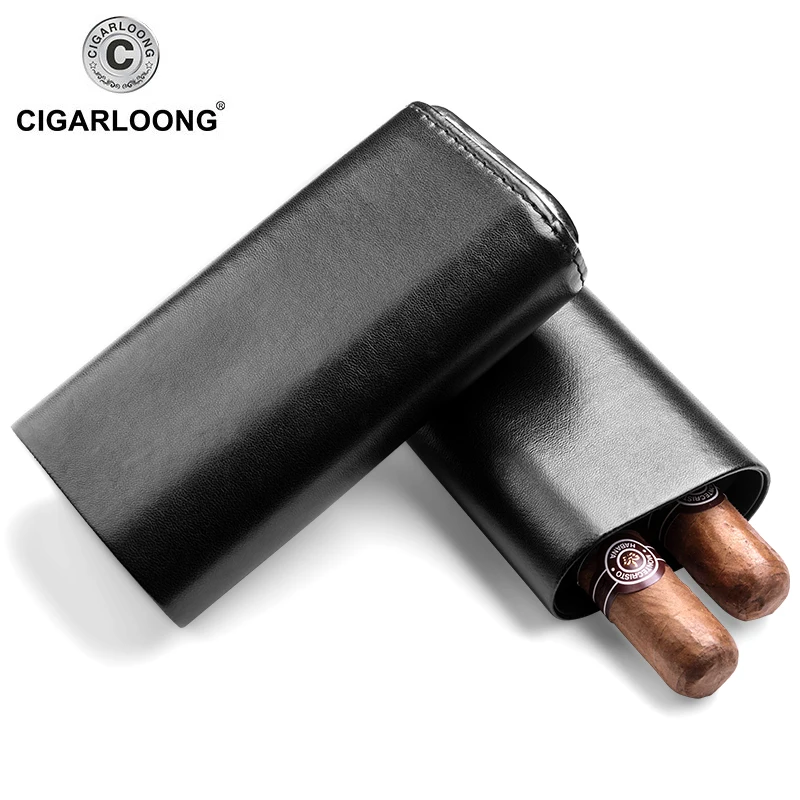 COHIBA дорожный футляр для сигар из кожи и кедра 2 трубки держатель мини Humidor CLH