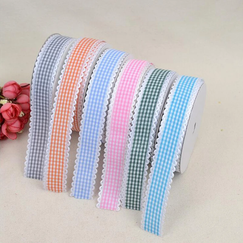 Grosgrain ленты печатных плед 1 "25 мм Высокое качество DIY свадебная одежда шитье и