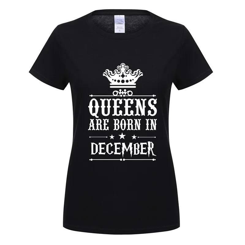 Omnitee новый летний Queens рождаются в декабре футболка для женщин хлопковые футболки
