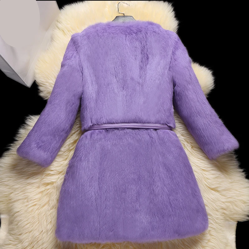 Высококачественная куртка из натурального кроличьего меха женское тонкое