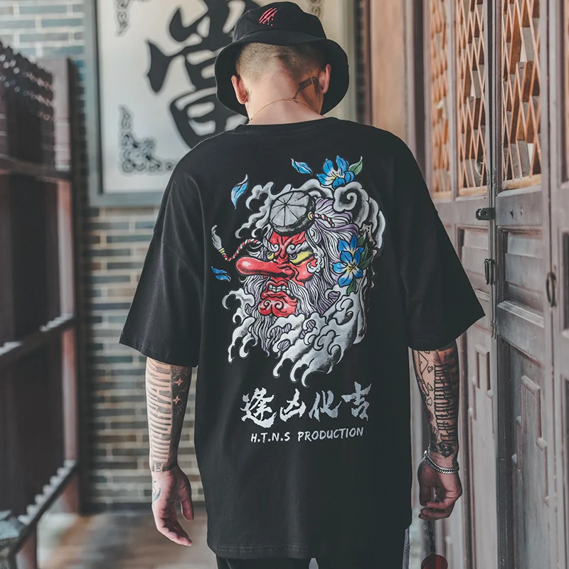 Kanji Blessed Harajuku хлопковые футболки мужские хип хоп Футболка уличная лето весна