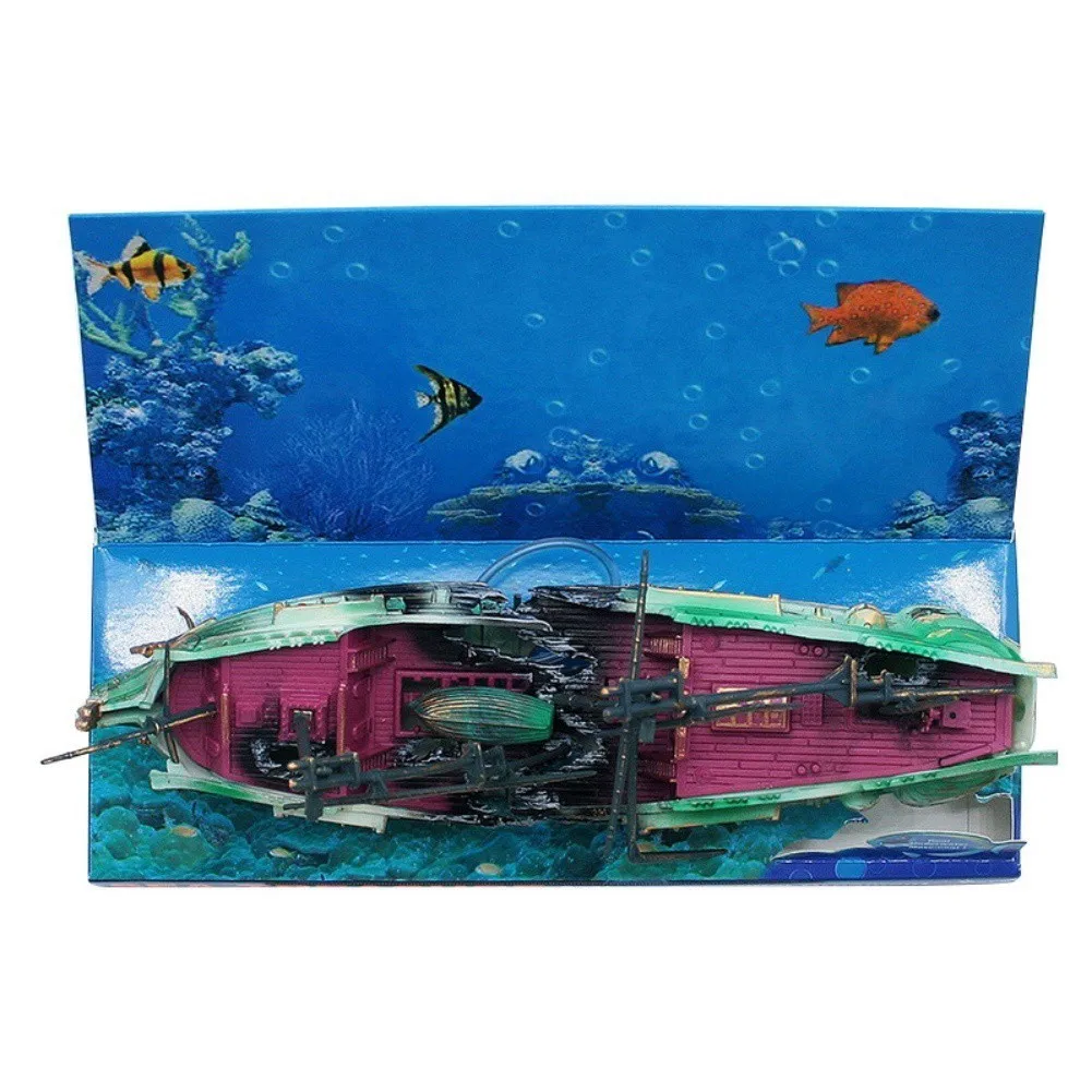 Plactic Fish Tank Decor Aquarium Ship Boat Air Split Shipwreck Wreck Sunk | Дом и сад