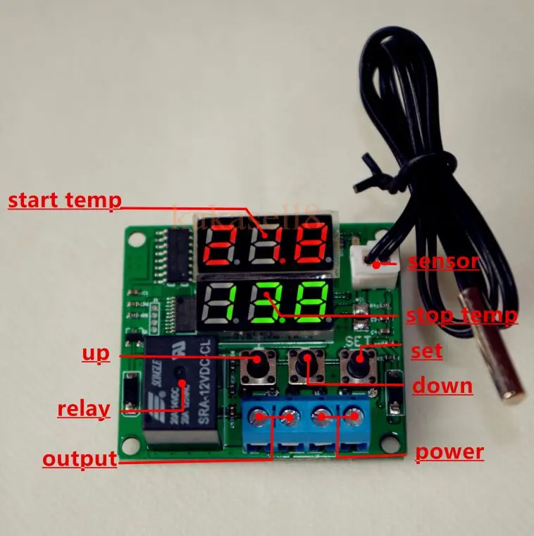 Бесплатная доставка стандартный термостат постоянного тока 12 В с датчиком NTC|control