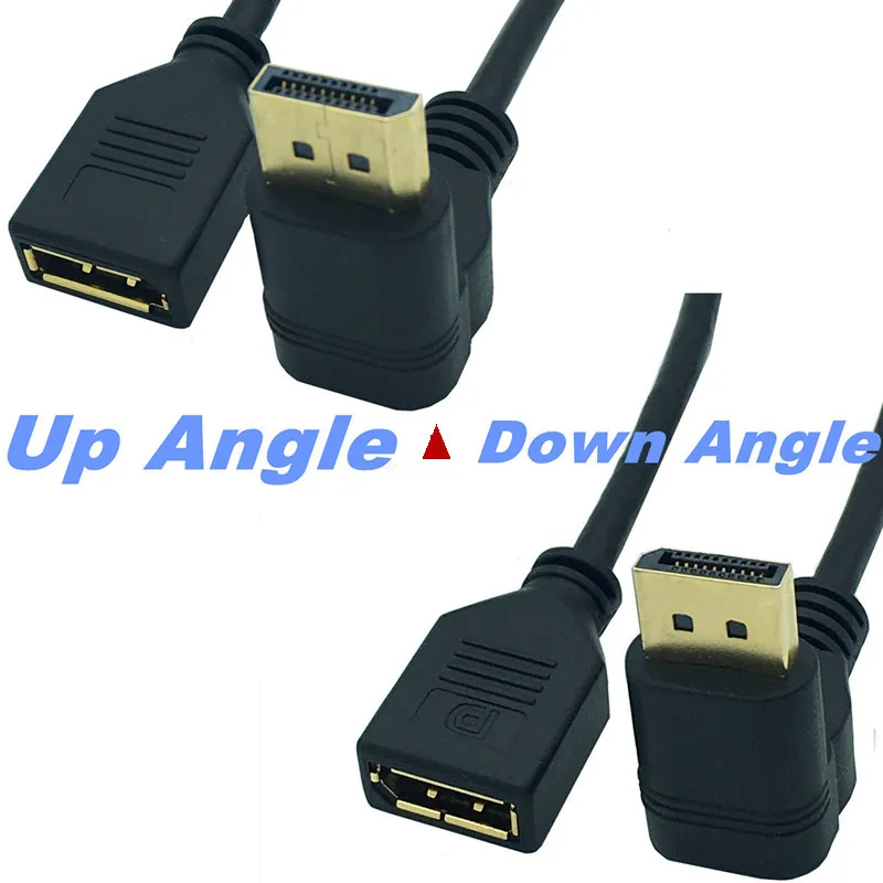 

Gold plated 90 degree up & down & left & right elbow dp line male to female 4K patch cord 1.2 HD displayport extension cord 0.3m