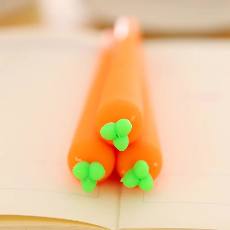 Tanie 50 Sztuk śliczne Pióro Marchewkowe Cartoon Pióro Neutralne Hurtownie 0.5mm Kreatywny Woda Czarny Cienkopis Kawaii Szkolne Papiernicze Hurtownia