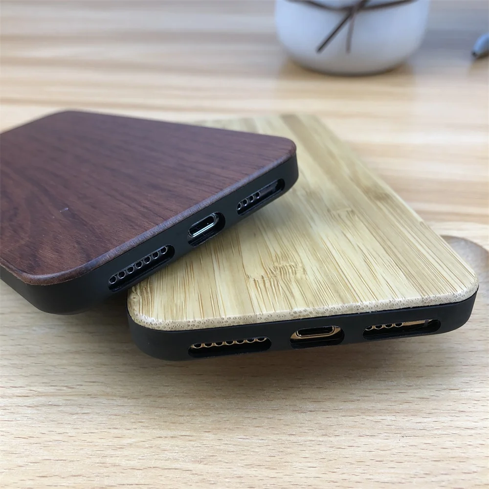 Natural Phone Case For iPhone 7 8 Plus XS Max Cover Original Wood + Soft TPU 6 6S XR X 5 5S SE Wooden |