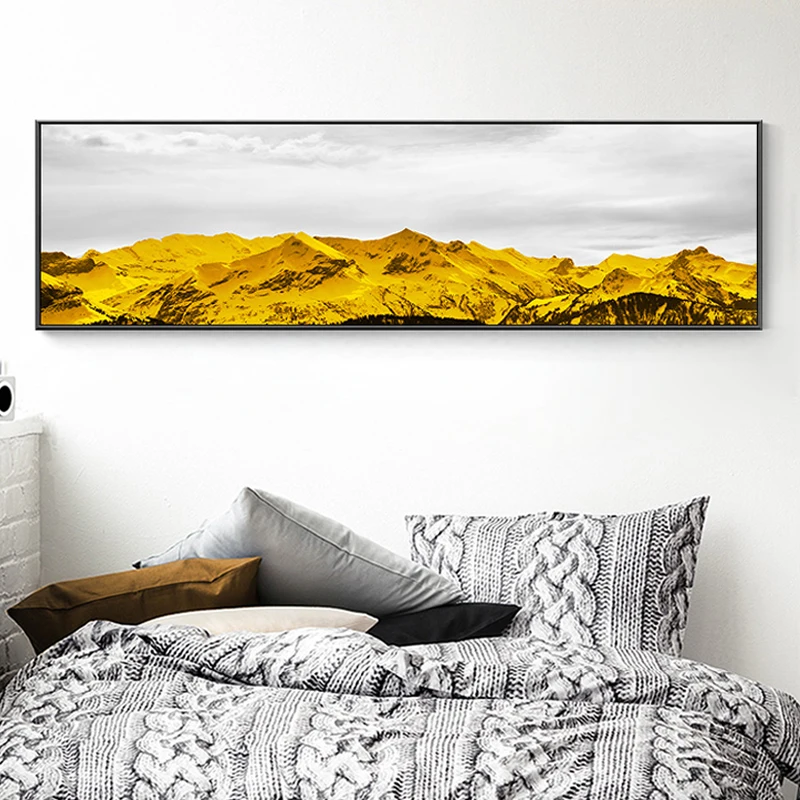 

Abstract Gloden Riverside Landscape Canvas Painting Modern Posters Print Big Size Wall Art Cuadro Decor For Living Room Bedroom