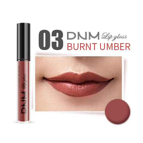 03 BURNT UMBER DNM сверкающий блеск для губ, помада, оттенок, увлажняющий блеск, макияж, жидкий блеск для губ, помада, макияж, 52 цвета, блестящая краска, брендовая косметика - Цвет: 03 BURNT UMBER