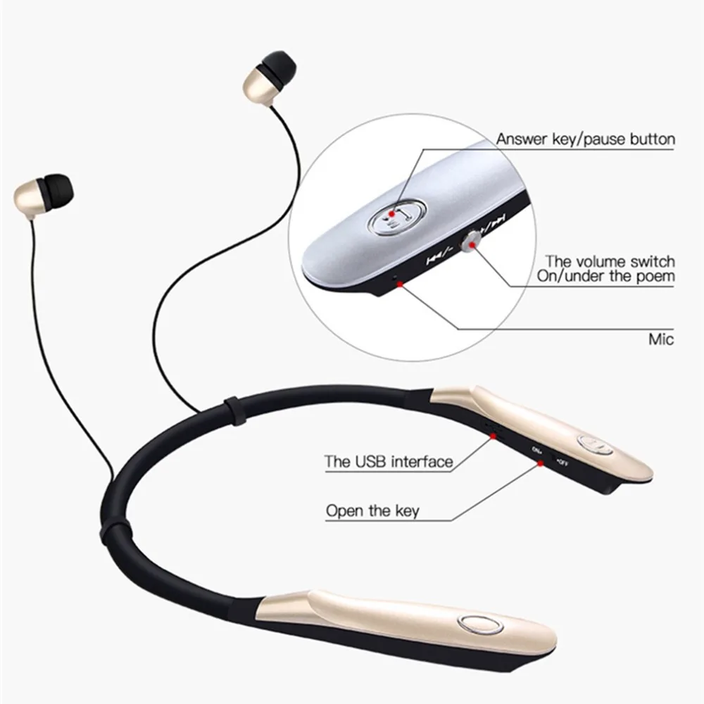 YOU FIRST TWS bluetooth-наушники спортивные без рук с микрофоном шейным ремешком