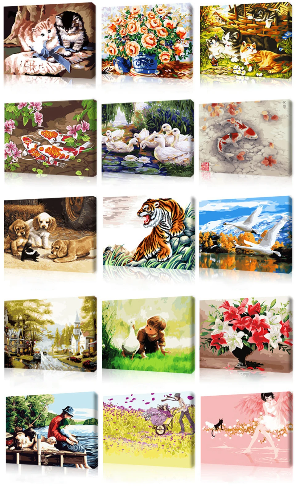 Mondecor Framed Tiger DIY Oil Painting By Numbers Kit Paint on Canvas Home Decoration Wall Art 40*50cm Pictures for Living Room