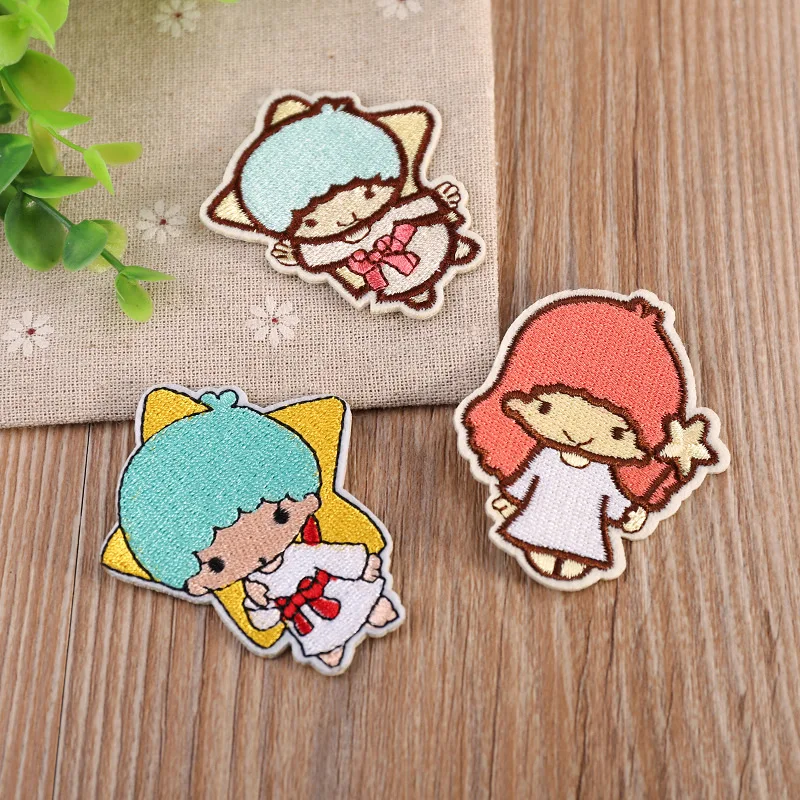 Набор из 3 милых вышитых нашивок для девочек искусственные аппликации детской