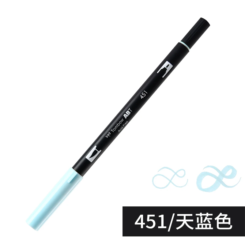 451 ABT Tombow, двойная кисть, художественные маркеры, акварельные маркеры, 96 цветов, мягкая ручка для рукописного письма, профессиональные ручки для рисования - Цвет: 451