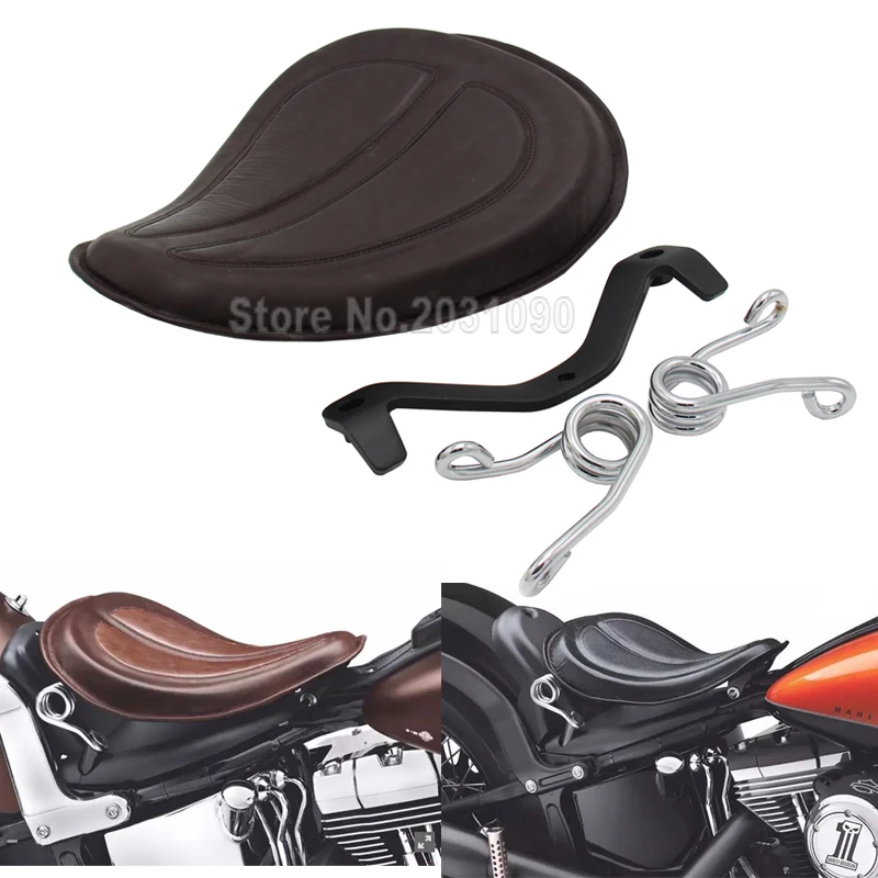 Мотоциклетная Коричневая Кожаная Весенняя Solo Подушка сиденья водителя для Harley