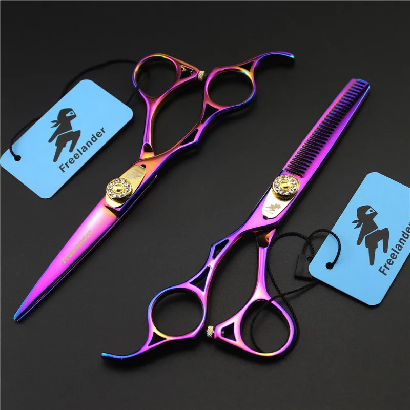 Professional 5.5 inch Hair Scissors Set Japan 440c Steel Shears Customized Left Hand Cutting Barber Makas Hairdressing Scissors