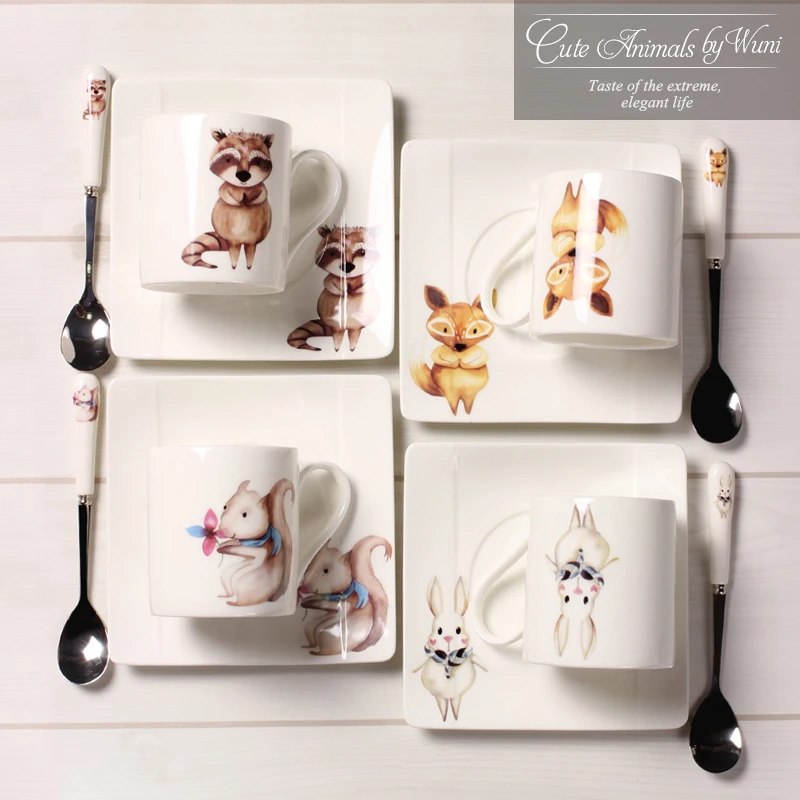 180 мл модная чашка для кофе с животными оригинальная милыми Набор чашек молоком