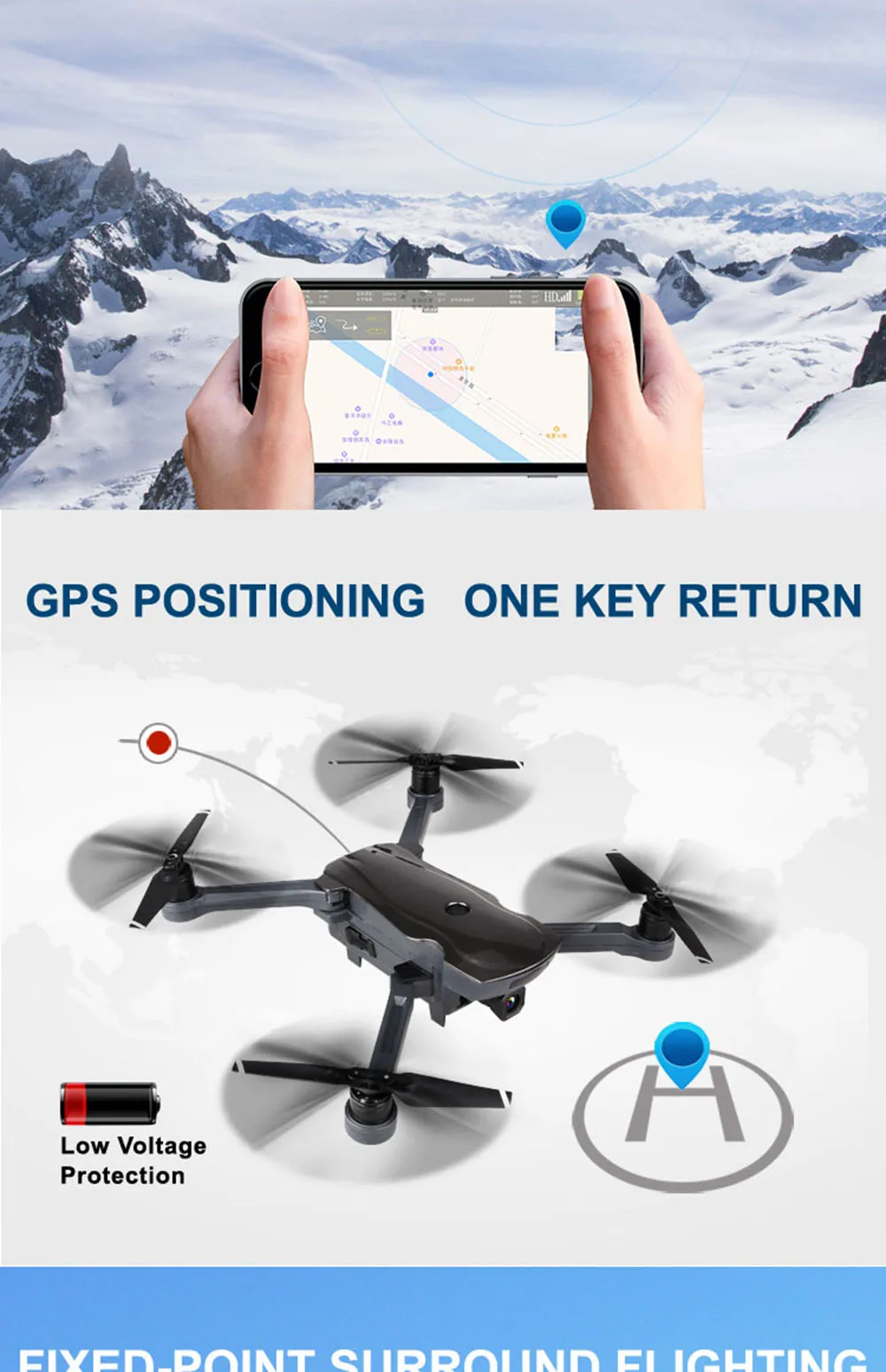 AOSENMA CG033 вертолет wifi FPV Двойной gps складной Радиоуправляемый Дрон Квадрокоптер с 1080P HD wifi карданный бесщеточный мотор в продаже