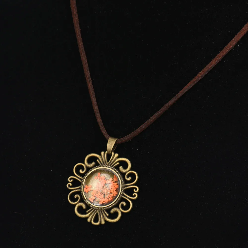 Fashion Art Handmade Lace Dried Flower Necklace Jewelry F625 | Украшения и аксессуары