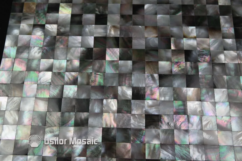 Free shipping 100% blacklip sea shell natural black color seamless mother of pearl mosaic tile for interior house decoration |