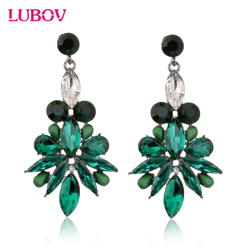 Лидер продаж в богемном стиле большой горный хрусталь украшения Серьги-гвоздики